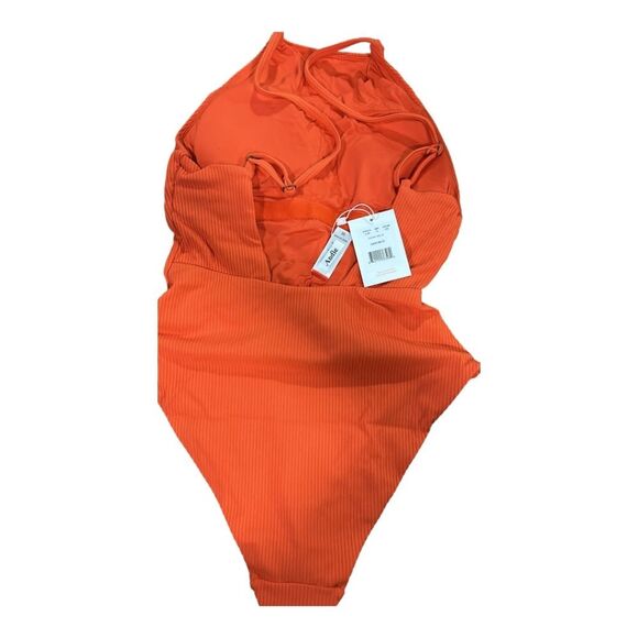 Andie Swim The Asbury One-Piece High Neck Siren Orange Swimsuit NWT Medium - Picture 5 of 7